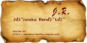 Jánoska Renátó névjegykártya